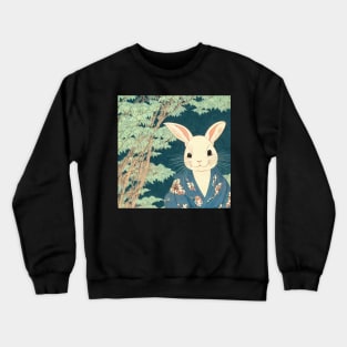 Kawaii Japanese Floral Rabbit Florida White Bunny Crewneck Sweatshirt